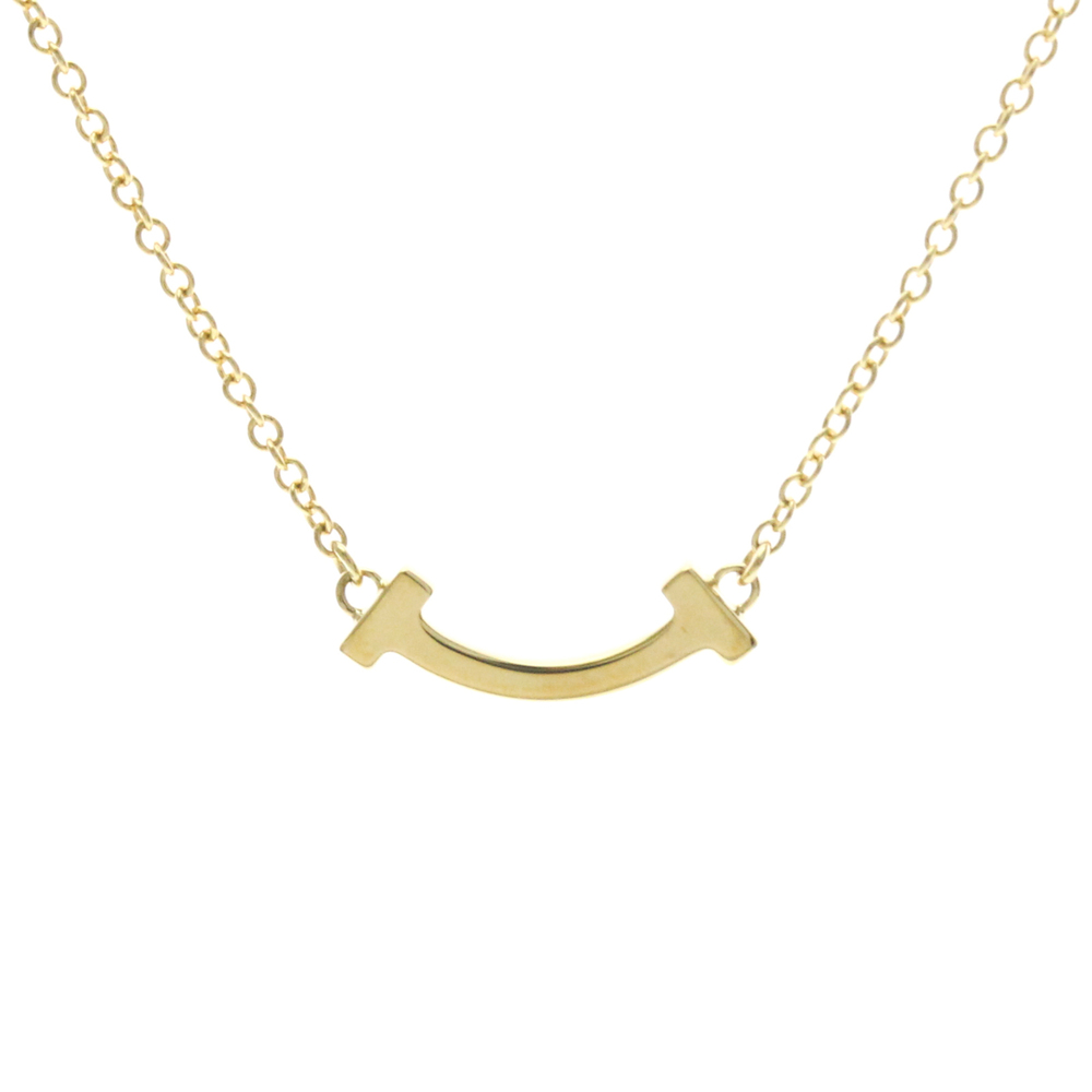 Tiffany Tiffany T Smile Micro Size Necklace Yellow Gold (18K) No Stone Men,Wo...